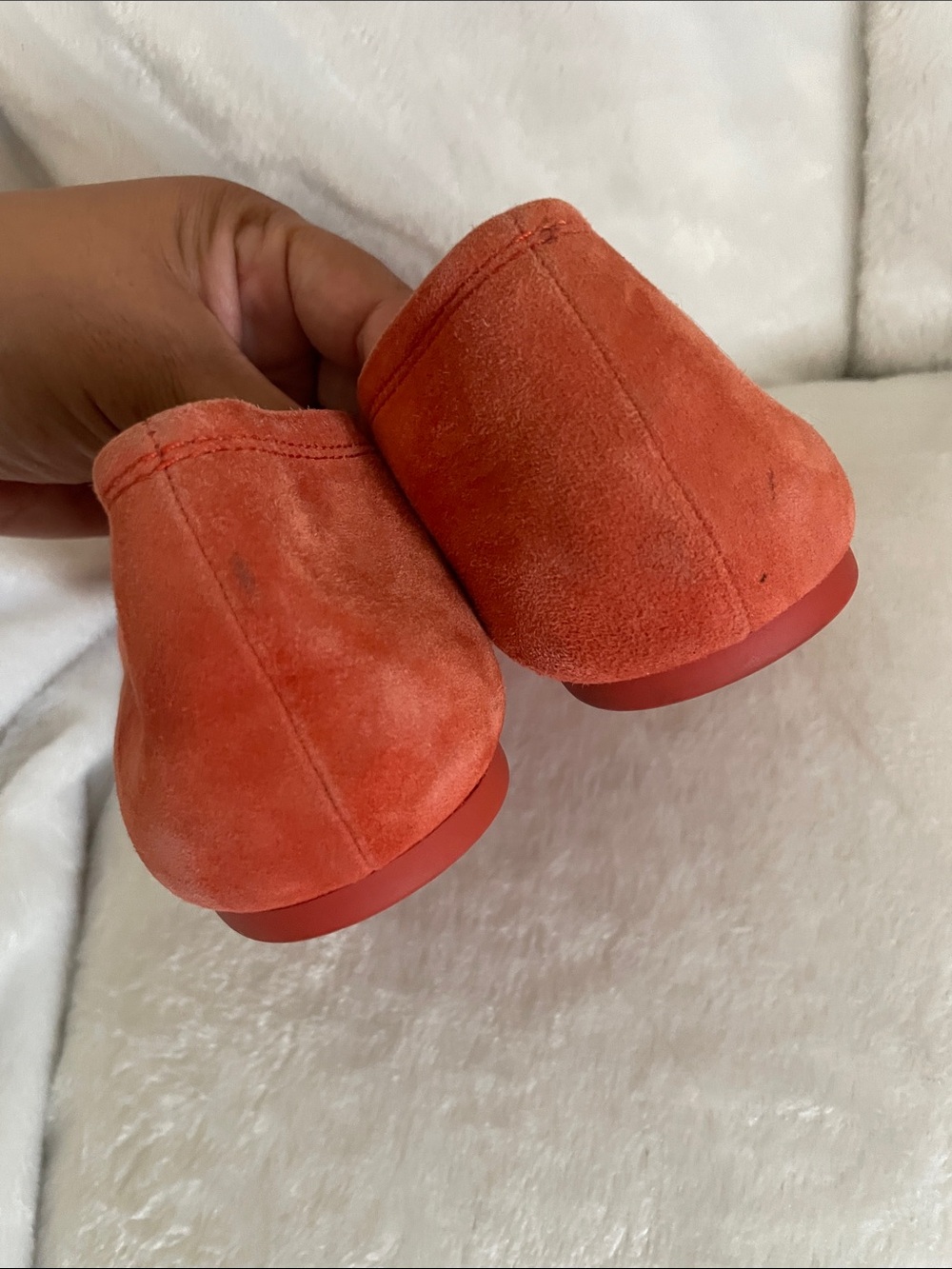 Coach Orange Leather & Suede Ballet Flats - Picture 3 of 5